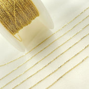 Solid Yellow Gold Cable Link Chain